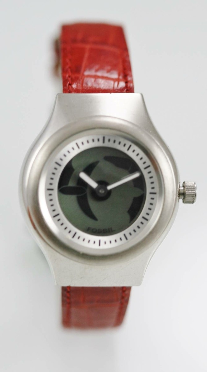 FOSSIL BIG TIC ピンクレザー フォッシル A426 Fossil Watch Women Big Tic Silver Stainless Water Resist 50m