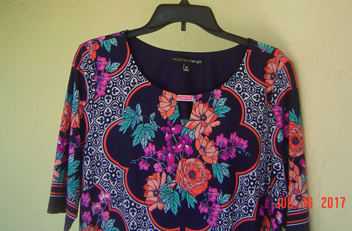 NWT MADISON LEIGH NAVY FLORAL CAREER SHIFT DRESS SIZE 16 $89 - Picture 3 of 4