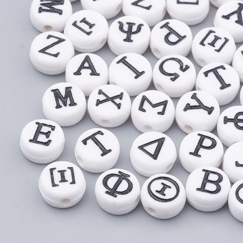 50 Greek Letter Beads Alphabet Acrylic Lot BULK Wholesale 7mm mix | eBay