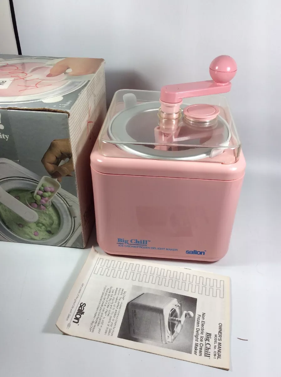 Salton BIG CHILL Vintage Ice Cream Maker. 1- 1/2 Qt PINK