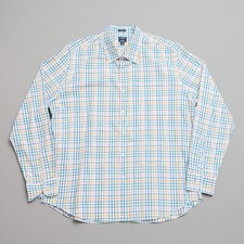 J.Crew Men's XXL Classic Flex Plaid Shirt Blue Yellow Button-Up Long Sleeve