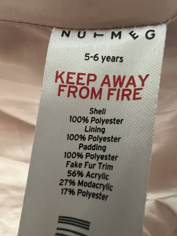 Nutmeg Girls Coral Hooded Padded Coat Age 56 years Good Condition eBay