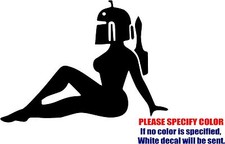 Boba Fett Star Wars Mud Flap Girl Decal Sticker JDM Vinyl Car Window Bumper 7"