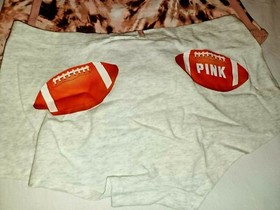VICTORIA SECRET PINK sz L Cotton 5-pack Panty Lot Hipster Bikini Logo Super Bowl