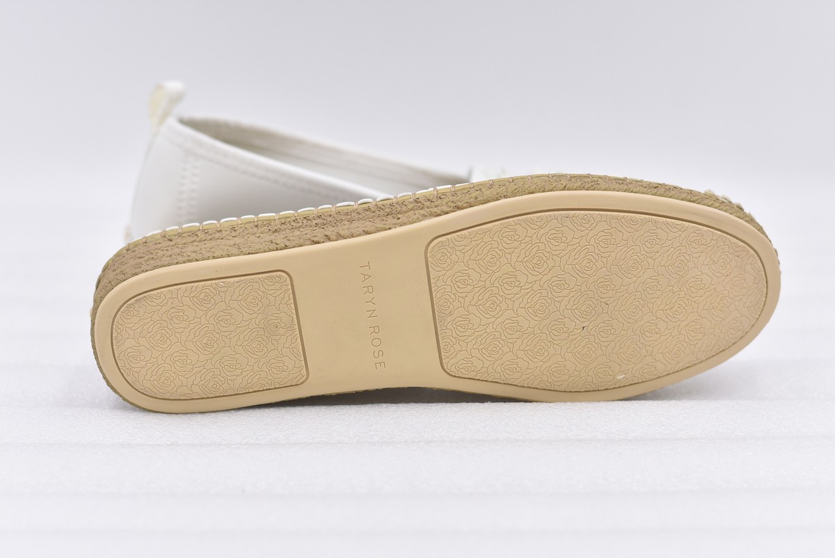 Women's Taryn Rose Quincy Shiny Scuba Slip on Demi-Wedge in White