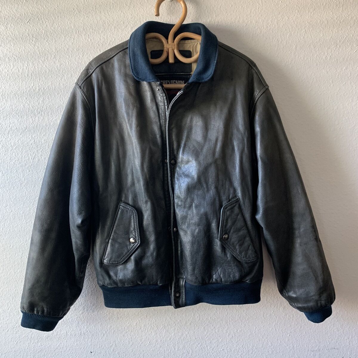 Vintage Chevignon Flyer Pilot Varsity Distressed Leather Vintage Chevignon Flyer Pilot Varsity Distressed Leather