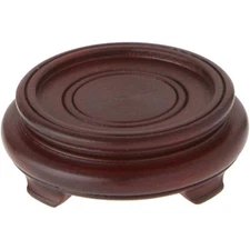Dark Wood Decorative Base 1.25" H x 3.5" W x 3.5" D 2.5" Display Diameter