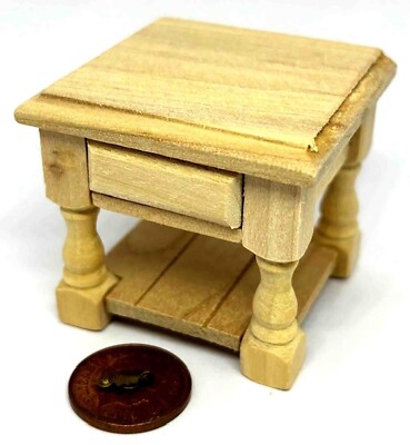 Puppenstube Holz Beistelltisch Naturoptik Maßstab 1:12 Möbel 039 tumdee