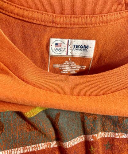 🚨T-shirt stampa grafica USA Giochi Olimpici '84 Los Angeles arancione 50/50 adulto L - Foto 4 di 4