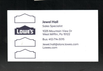 Lowe's--Business Card--West Mifflin, Pensylvania