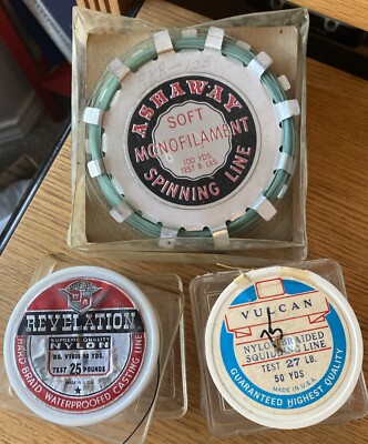 Fishing Line Lot- Vulcan Squidding Line, Revelation Hard Braid, Ashaway Spinning