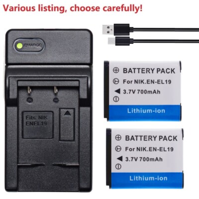 Batteria Vhbw Compatibile Nikon EN-EL19 Per Coolpix S3100, S3200, S2750, S33 – 600 MAh Li-Ion - 2