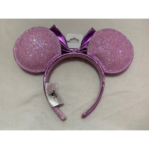 Nuevo con etiquetas Banda para la cabeza de orejas de Minnie con moño metálico lila lavanda de los parques de Disney - Imagen 2 de 2