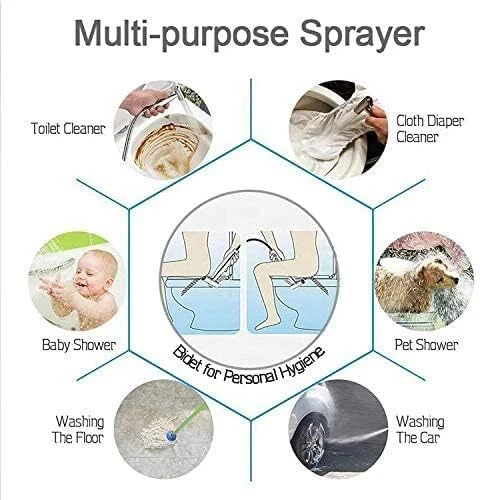 Stainless Steel Handheld Douche Bidet Toilet Spray Shower Shattaf Diverter Kit - Picture 6 of 18