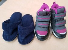 New Crane Thermoboot Girls kid Pink grey Snow Boots AUS 8 EUC Home Slipper