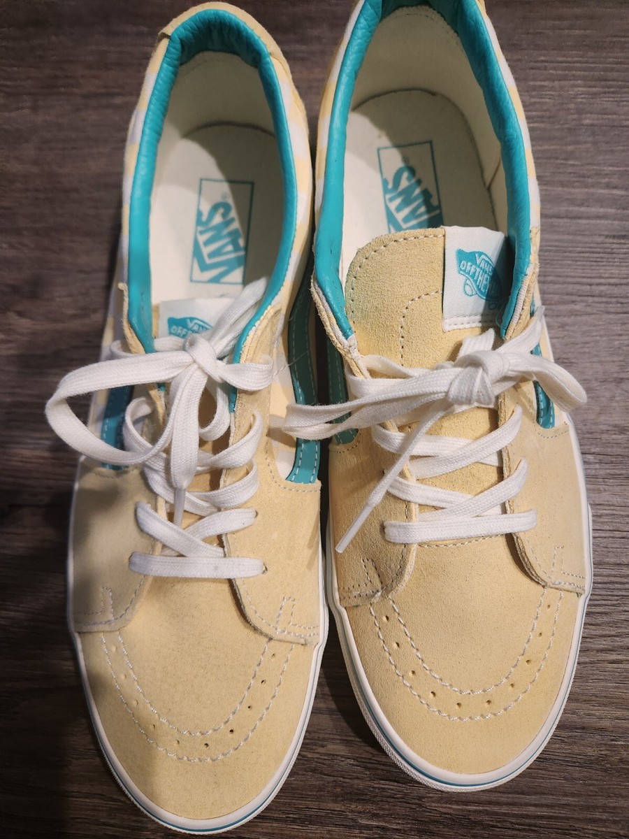 VANS Sk8-Low Checkerboard  Banana Cream Yellow  Teal Size 8 NWOB 90’s, grunge VANS Sk8-Low Checkerboard Banana Cream Yellow/Cream/ Teal  main image 3