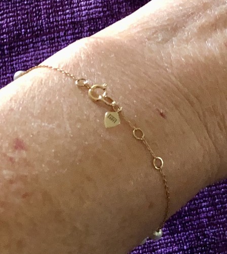 Michael Hill 10K Yellow Gold Cultured Freshwater Pearl Bracelet 19cm NEW IN BOX - Picture 7 of 18