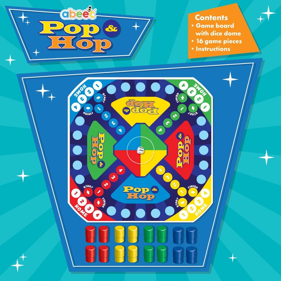Pop And Hop Board Game | 2-4 players | Classic Board Games, Dice Games - Image 2 of 4