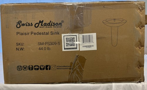 Swiss Madison PS309-S Plaisir Pedestal Sink - Picture 8 of 8