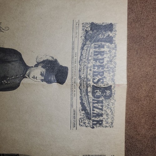 Harper’s Bazar Antique 24"x18" Magazine Poster / Newspaper Saturday Feb 26, 1883 - Picture 2 of 7