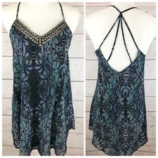 Astr The Label Womens XS Shift Dress Lined Studded Strappy Summer Loose Fit