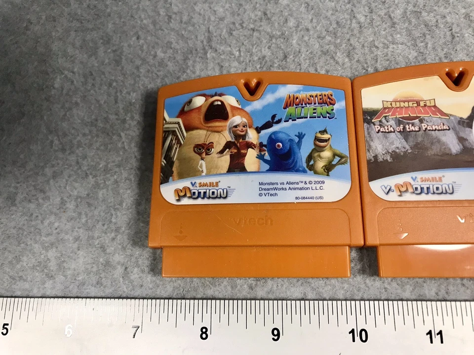 VTech VSmile VMotion Monsters Vs Aliens Kung Fu Panda & Action Mania Cartridges - Image 2 of 4