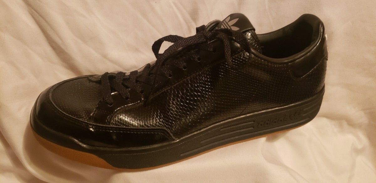 MENS ADIDAS ROD LAVER LUX Sneakers Shoes Black Leather Sz US 8 D74107 adidas-black-rod-laver-lux-  main image 2