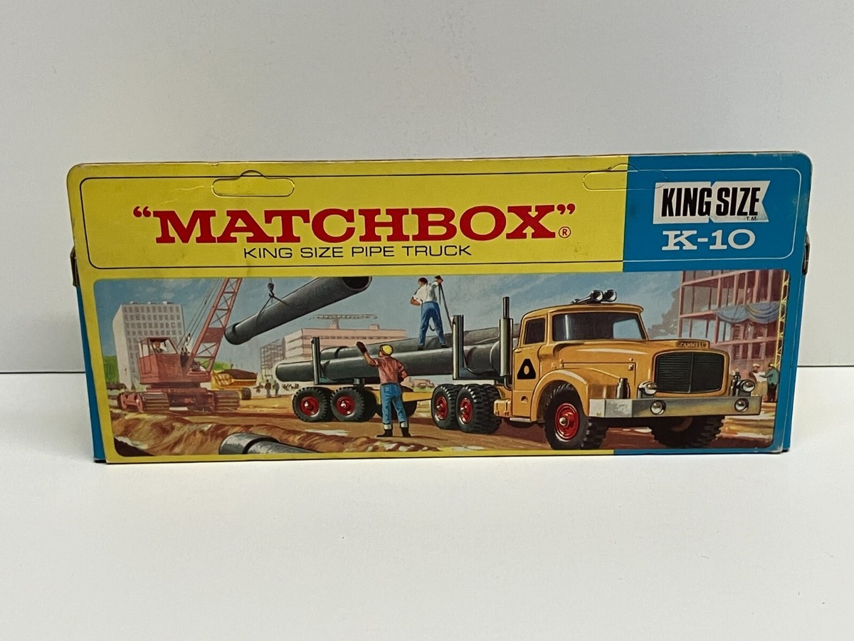 original / vintage MATCHBOX KING SIZE K-10 PIPE TRUCK in Original