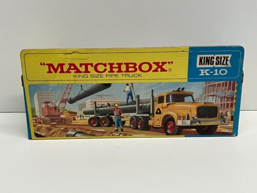 original / vintage MATCHBOX KING SIZE K-10 PIPE TRUCK in Original Box - Picture 3 of 13