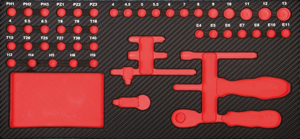 PROJAHN PRÄZISIONSWERKZEUGE GMBH Projahn PROFORM-Werkstattwageneinlage leer für 1/4" Werkzeug Steckschlüssel-Satz