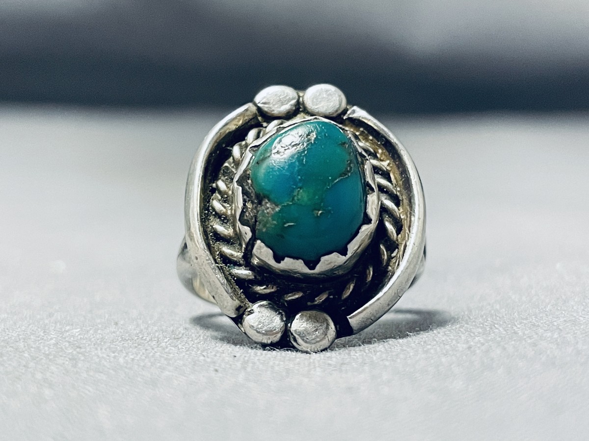 アクセサリー Silver + Royston Turquoise Ring Navajo Treasures of the Southwest: Navajo Jewelry Genuine Royston