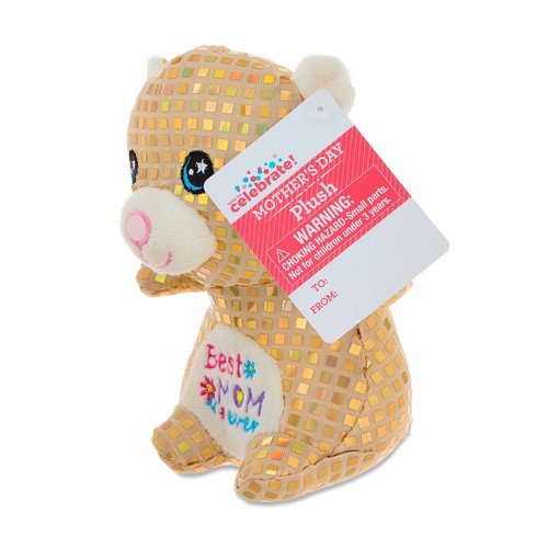 7“ Mother's Day Small Yellow Disco Bear Cute Plush Doll Toy