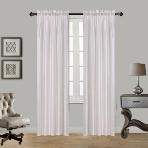 SET 2 PZ VERSATILI TENDE PER FINESTRA IN FINTA SETA TRATTAMENTO ASTA PANNELLI TASCABILI (MR2) 84" - Foto 10 di 29