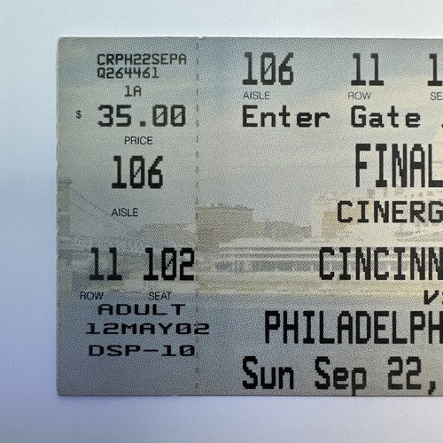 Cinergy Field Riverfront Stadium Reds letztes gespieltes Spiel Ticket 22.9.2002 Finale - Bild 3 von 11