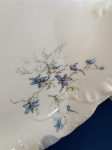 Haviland Limoges France H&C Blue Flowers Oval Platter 15" x 10.5" - Picture 3 of 7