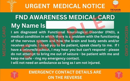 Functional Neurological Disorder Medical Alert Card & Sunflower Lanyard Pack - Bild 4 von 7
