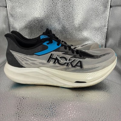 Hoka One One Rocket X 2 White Black Blue Running Shoes 1127734 WBLC Mens 10 W 11