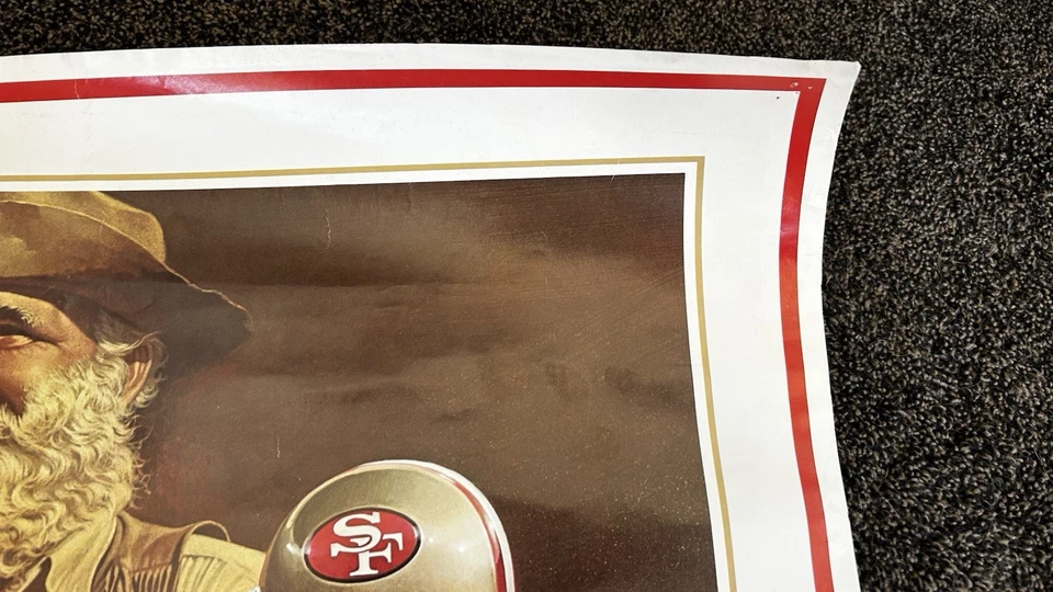 Vintage 1982 DAMAC Joe Montana San Francisco 49rs NFL Football Poster 23x25 - Image 3 of 4