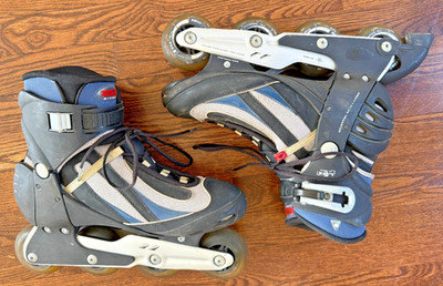 Roces Los Angeles Men's 12 ''Biome'' Inline Skates Black Blue EUC