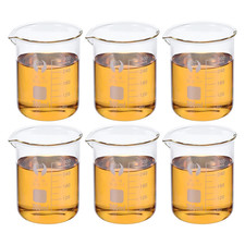 300Ml Low Form Glass Beaker, 6 Pack 3.3 Borosilicate Glass Graduated Printed Sca