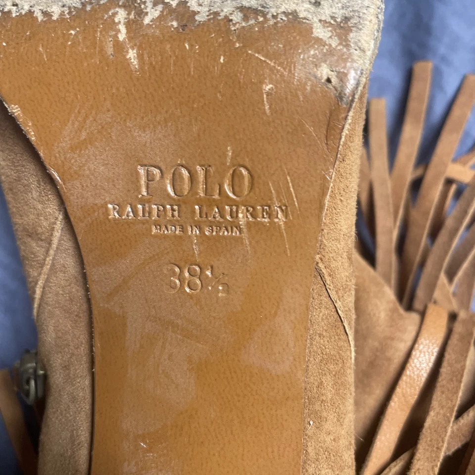Polo Ralph Lauren Women's Brown Fringe And Suede Boots Size 38.5 - Image 2 of 3
