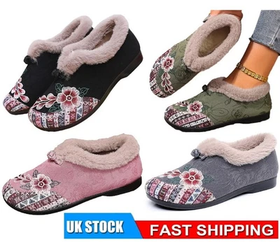 Damen Winterstiefel warm Fleece gefüttert bequem rutschfest Outdoor Stiefeletten