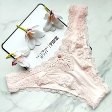 Victoria's Secret Dream Angels Lace-Trim Brazilian Panty Purest Pink SZ S