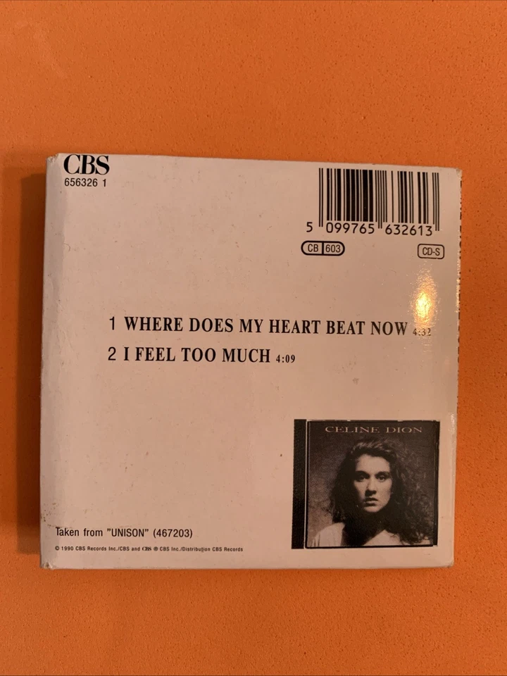 Celine Dion - Where Does My Heart Beat Now (3” CD, 1990) 2 TRK IMPORT *V RARE* - Image 4 of 4