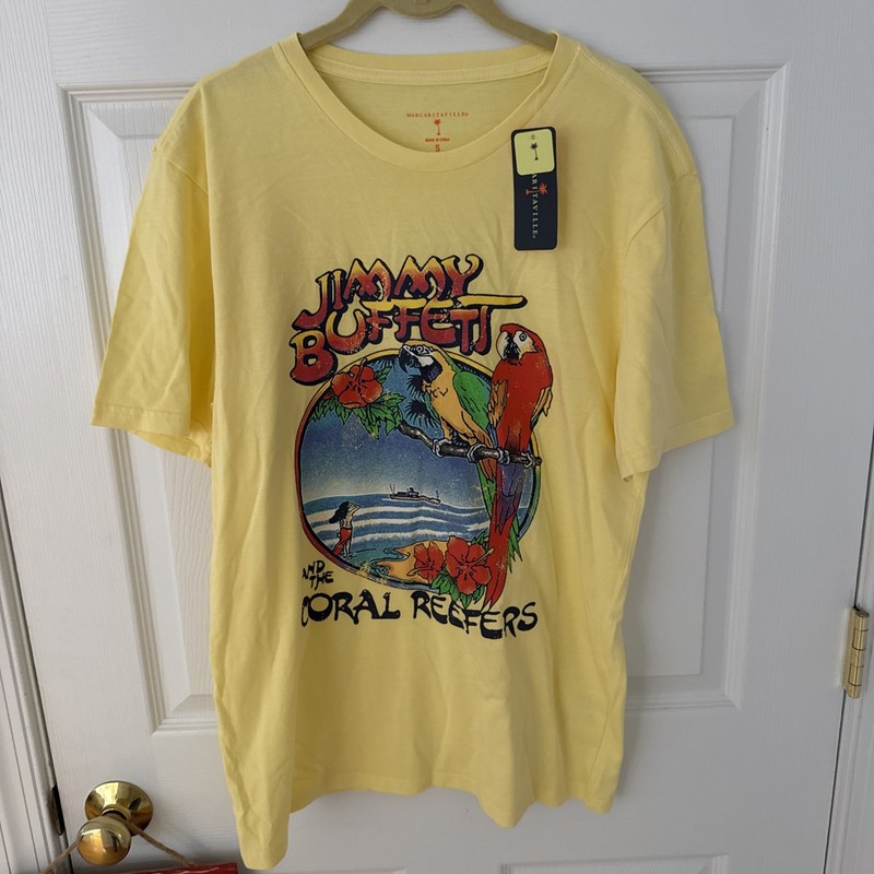 Men’s MARGARITAVILLE Yellow Soft Cotton T-Shirt - Size Small NWT