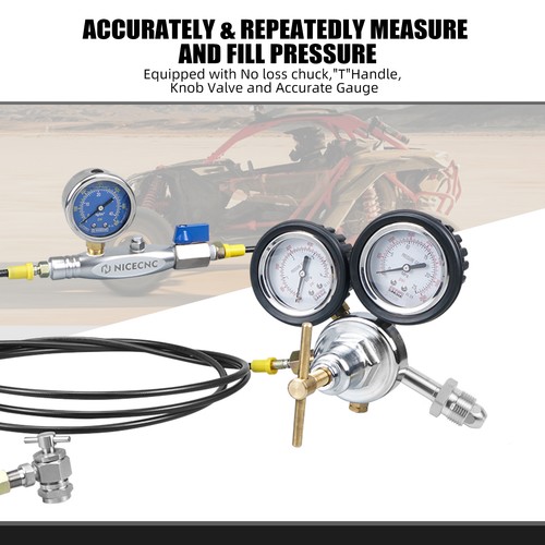 NICECNC Nitrogen Regulator Shock Fill Kit 600PSI For Off-road ATV UTV FOX KING - Picture 8 of 12