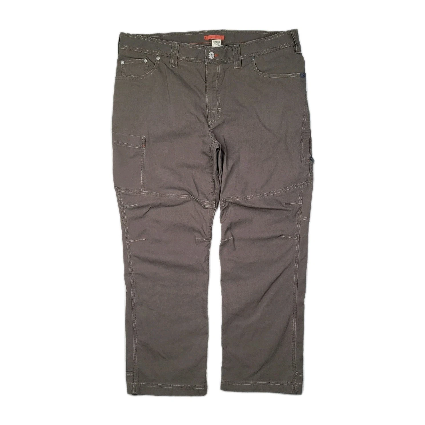 LL Bean Riverton Pants Men 38x29 Green Hiking Stretch Articulated Knees Gorpcore