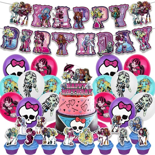Monster High Tableware Party Supplies Plate Napkin Cups Birthday Decoration - Picture 2 of 21