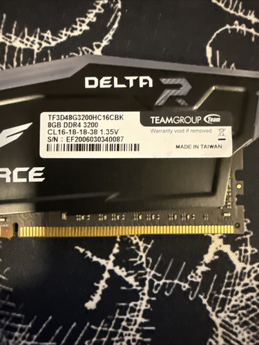 TEAMGROUP T-FORCE DELTA RGB 16GB (2x8GB) CL16 DDR4 RAM 3200MHz