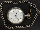 1890 Elgin, G.M. Wheeler Pocket Watch, 18s, 17j, lever set, 14" chain. Works!